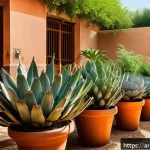 Home 20 다년생 식용 식물의 이식 및 성장 관리 - A vibrant garden scene in a traditional Middle Eastern home courtyard during late spring, showcasing...
